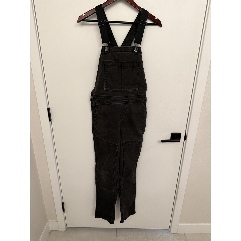 REI Cooperative Overalls Womens 4 Gray Relaxed Straight Leg Adjustable Straps